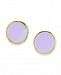 2028 14K Gold Dipped Large Round Enamel Button Earring