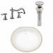 AI-27083 - American Imaginations - 18.25 Inch Oval Undermount Sink Set with 3H8-in. Faucet and Overflow Drain IncludedEnamel Glaze/Chrome/White Finish -