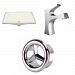 AI-26803 - American Imaginations - 18.25 Inch Rectangle Undermount Sink Set with 1 Hole Faucet and Overflow Drain IncludedEnamel Glaze/Chrome/Biscuit Finish -