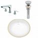 AI-27077 - American Imaginations - 18.25 Inch Oval Undermount Sink Set with 3H8-in. Faucet and Overflow Drain IncludedEnamel Glaze/Chrome/White Finish -