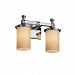 FSN-8532-10-ALMD-DBRZ-LED2-1400 - Justice Design - Deco 2-Light Bath Bar ALMD: Almond Glass Shade Dark BronzeCylinder/Flat Rim Shade - Fusion-Deco