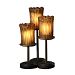 GLA-8797-16-CLRT-NCKL-LED3-2100 - Justice Design - Dakota - Three Light Table Lamp CLRT: Clear Textured Glass Shade Brushed Nickel FinishCylinder/Rippled Rim - Veneto Luce-Dakota