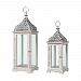 2499-BEL-3378584 - Bailey Street Home - Chatfield Road - 27-inch Candle Lanterns (Set of 2)Weathered White/Natural Finish - Chatfield Road