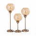 2499-BEL-3378515 - Bailey Street Home - Skipton Cloisters - 23.25-inch Pillar Holders (Set of 3)Antique Brass/Amber Lustre Finish - Skipton Cloisters
