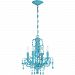 25614-TQ - Craftmade Lighting - Englewood - Four Light Mini Chandelier Turquoise Finish with Painted Crystal - Englewood