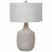 28205-1 - Uttermost - Felipe - 1 Light Table Lamp Distressed Light Gray Glaze/Brushed Nickel Finish with Light Gray Linen Fabric Shade - Felipe
