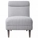 23557 - Uttermost - Grenada - 31 inch Accent Chair Light Gray/White Pinstriped Fabric/Light Walnut Finish - Grenada