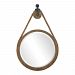 09490 - Uttermost - Melton - 36.5 Inch Round Pulley Mirror Aged Natural Wood/Aged Black Finish - Melton