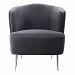 23537 - Uttermost - Alboran - 30 inch Accent Chair Plush Charcoal Gray Velvet/Polished Nickel Finish - Alboran