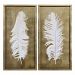 04057 - Uttermost - White Feathers - 34 Inch Shadow Box (Set of 2) Rich Gold Leaf/White Finish - White Feathers