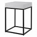 24936 - Uttermost - Gambia - 20 inch Accent Table White Marble/Aged Black Finish - Gambia