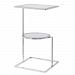 24934 - Uttermost - Kirby - 25 inch Modern Accent Table Polished Nickel Finish with Clear Tempered Glass - Kirby