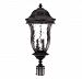 5-308-BK - Savoy House - Monticello - Four Light Outdoor Post Lantern Black Finish with Clear Watered Glass - Monticello