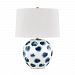 L1448-WH/BD - Hudson Valley Lighting - Blue Point - One Light Table Lamp White/Blue Dots Finish with White Belgian Linen Shade - Blue Point