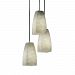 CLD-8864-28-DBRZ-WTCD-PL3-GU24-DBAL-15W - Justice Design - 3-Light Cluster Small Pendant Dark Bronze Finish White CordTall Tapered Cylinder Shade - Clouds