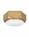 4581WS - Hinkley Lighting - Hex - Two Light Small Flush Mount Warm Brass Finish with Etched Opal Glass - Hex