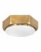 4583WS - Hinkley Lighting - Hex - Three Light Medium Flush Mount Warm Brass Finish with Etched Opal Glass - Hex