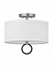 41906BN - Hinkley Lighting - Link - 13 Inch 34W 2 LED Small Semi-Flush Mount Brushed Nickel/Black Finish with Off White Linen Shade - Link