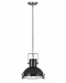 49067PN - Hinkley Lighting - Nautique - One Light Medium Pendant Polished Nickel/Gloss Black Finish with Etched Opal Glass - Nautique
