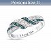 Embrace The Love Personalized Blue And White Diamond Ring