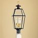 1068-BL-BE - Norwell Lighting - Olde Colony - Three Light Outdoor Post Mount Black Finish with Belved Glass - Olde Colony