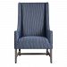 23562 - Uttermost - Galiot - 43 inch Wingback Accent Chair Blue/White Striped Fabric/Solid Wood Finish - Galiot