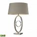 D2415-LED - Dimond Lighting - Hanoverville - 27 Inch 9.5W 1 LED Table Lamp Polished Nickel Finish with Light Grey Faux Silk Shade - Hanoverville