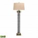 290-LED - Dimond Lighting - 61 Inch 9.5W 1 LED Floor Lamp Antiqued Brass Finish with Mercury Glass with Light Taupe Fabric Shade -