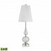 316-LED - Dimond Lighting - Serrated - 33 Inch 9.5W 1 LED Table Lamp Clear Finish with White Fabric Shade - Serrated