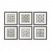 10060-S6 - Sterling Industries - 17.25 Inch Symmetry Blueprint Wall Art - (Set of 6) Brown/White Finish -