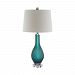 99876 - Stein World - Balis - One Light Table Lamp Sea Blue Finish with White Linen Shade - Balis