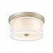 57035/2 - Elk Lighting - Diffusion - Two Light Flush Mount Aged Silver Finish with Frosted Glass with Silver Organza Shade - Diffusion
