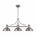 67237-3 - Elk Lighting - Chadwick - Three Light Island Weathered Zinc/Polished Nickel Finish with Frosted Glass with Metal Shade - Chadwick