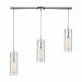 56595/3L - Elk Lighting - Swirl - Three Light Linear Mini Pendant Polished Chrome Finish with Clear Etched Glass - Swirl