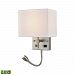 17157/2-LED - Elk Lighting - 16 Inch 12.5W 2 LED Wall Sconce Satin Nickel Finish with White Fabric Shade -