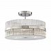 45285/3 - Elk Lighting - Nescott - Three Light Semi-Flush Mount Polished Chrome Finish with Clear Textured Glass with Clear Crystal - Nescott