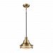 16072/1-LA - Elk Lighting - Riley - One Light Pendant with Recessed Lighting Kit Satin Brass/Oil Rubbed Bronze Finish with Opal White Glass - Riley