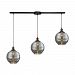 56550/3L - Elk Lighting - Ridley - Three Light Linear Bar Pendant Oil Rubbed Bronze Finish with Smoke Plated Beehive Glass - Ridley