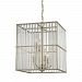 81097/6 - Elk Lighting - Ridley - Six Light Chandelier Aged Silver Finish with Oval Rods Glass - Ridley