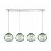 31380/4LP-GN - Elk Lighting - Watersphere - Four Light Linear Pendant Polished Chrome Finish with Light Green Hammered Glass - Watersphere