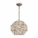 11836/3 - Elk Lighting - Constructs - Three Light Chandelier Weathered Zinc Finish with Clear Crystal Glass - Constructs