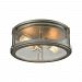 11880/2 - Elk Lighting - Coby - Two Light Flush Mount Polished Nickel/Weathered Zinc Finish with Clear Glass - Coby