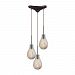 10453/3 - Elk Lighting - Cirrus - Three Light Pendant Oil Rubbed Bronze Finish with Twisted Champagne Glass - Cirrus