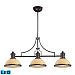 66235-3-LED - Elk Lighting - Chadwick - 21 Inch 28.5W 3 LED Island Oiled Bronze Finish with Off-White Glass - Chadwick