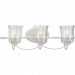 P300255-151 - Progress Lighting - Bowman - 3 Light Bath Vanity Cottage White Finish with Clear Chiseled Glass - Bowman