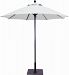 725w85 - Galtech International - Manual Lift - 7.5' Round Umbrella 85: Stone Linen W: WhiteSunbrella Patterns -