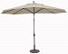 779bk42 - Galtech International - Deluxe Auto Tilt - 8' x 11' Oval Umbrella 42: Flax BK: BlackSunbrella Solid Colors -