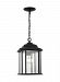 60031-12 - Generation Lighting - Kent - 1 Light Outdoor Pendant Black Finish With Clear Beveled Glass - Kent
