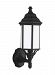 8538751-12 - Generation Lighting - Sevier - 1 Light Small Uplight Outdoor Wall Lantern Black Finish With Satin Etched Glass - Sevier