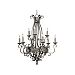 21286SM/SHD87 - Maxim Lighting - Florence 9-light Chandelier Silver Mist Finish With Antique Crystalline Glass with Florentine Gold Shade -